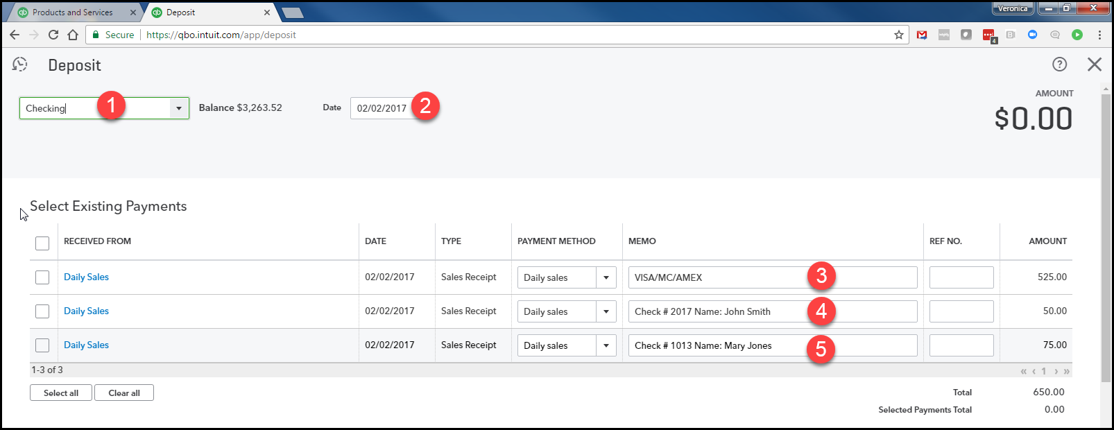 how to record daily sales in quickbooks online