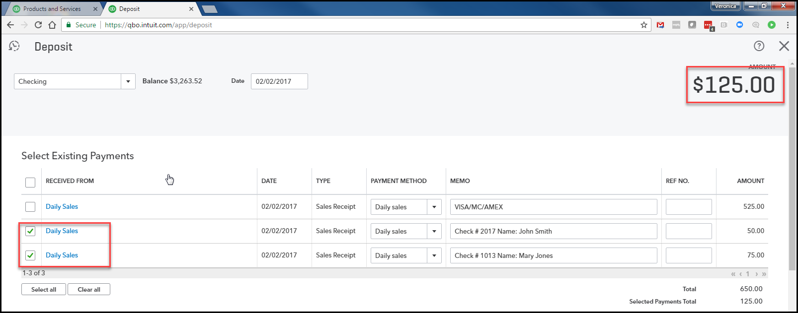 how to record daily sales in quickbooks online