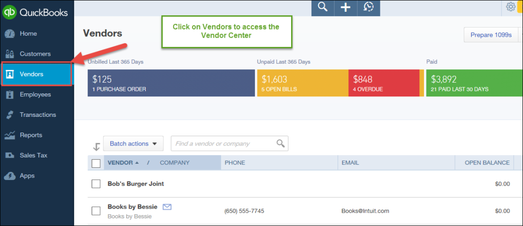 How To Add Vendors In QuickBooks Online