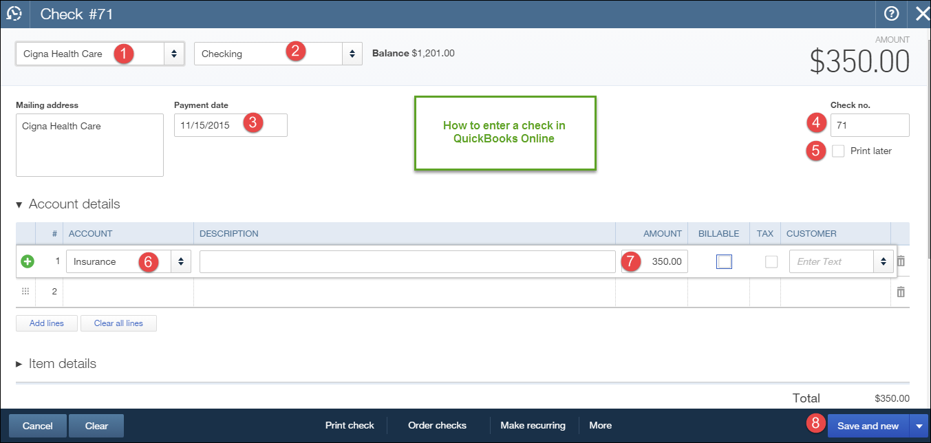 How to Enter a Check in QuickBooks Online – 10 Minute Bookkeeping