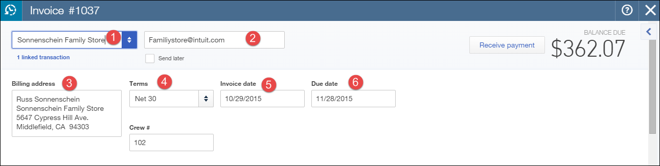 creating invoices in quickbooks for two separte accounts