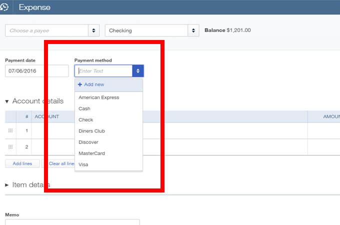 how to enter expenses in quickbooks 2016